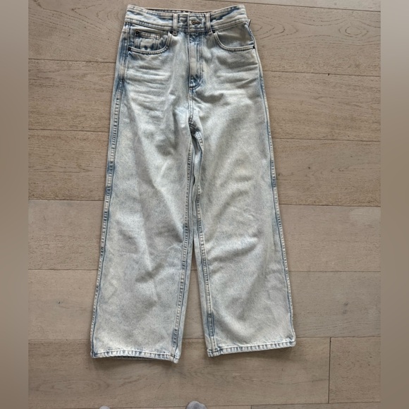 Sezane Wide Leg Jeans light acid wash Le Crop size 2 (34) - Picture 5 of 10